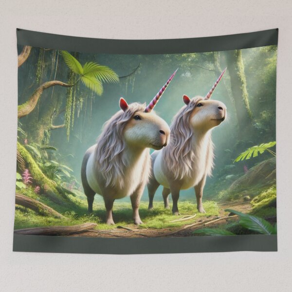 Item preview, Adorable Unicorn-Capybara Hybrid Animal. Vibrant and Colorful. designed and sold by FantasyHybrids.