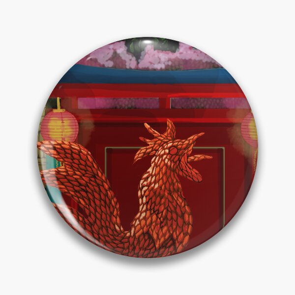 Item preview, Chinese Night Garden Rooster Red Topiary Cherry Blossom designed and sold by Donnahuntriss.