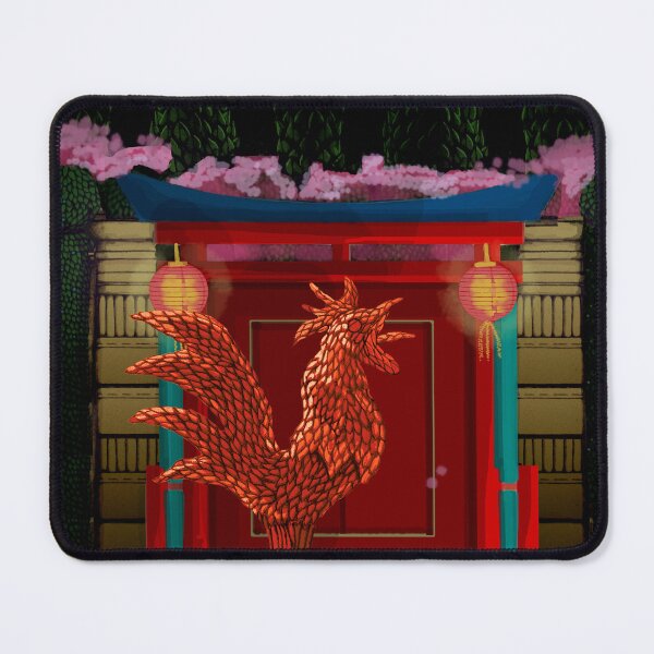 Item preview, Chinese Night Garden Rooster Red Topiary Cherry Blossom designed and sold by Donnahuntriss.
