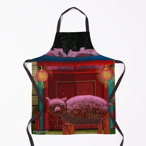 Item preview, Chinese Night Garden Pig Topiary Cherry Blossom designed and sold by Donnahuntriss.