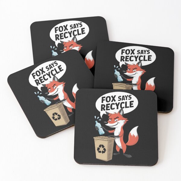 Item preview, Fox Says Recycle - Eco-Friendly Cute Animal designed and sold by Taans-Creation.
