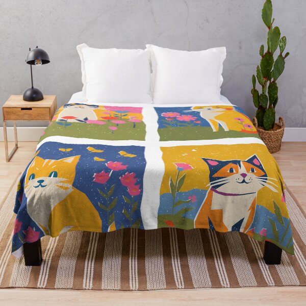 Item preview, Risograph Colourful Cats designed and sold by Wild Blue Designs NZ.