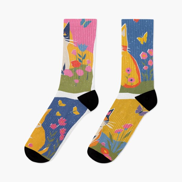 Item preview, Risograph Colourful Cats designed and sold by Wild Blue Designs NZ.