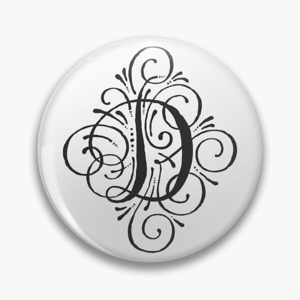 Artikelvorschau, Geschwungener Buchstabe D Monogramm Schwarz entworfen und verkauft von junkydotcom.