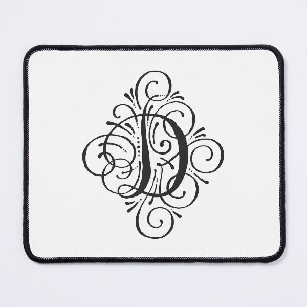 Item preview, Curly Letter D Monogram Black designed and sold by junkydotcom.