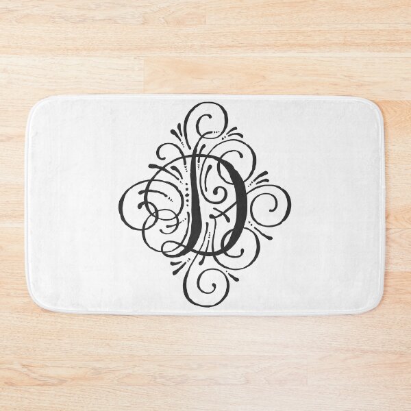 Item preview, Curly Letter D Monogram Black designed and sold by junkydotcom.