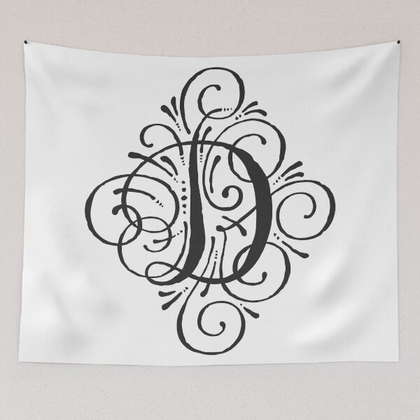 Item preview, Curly Letter D Monogram Black designed and sold by junkydotcom.
