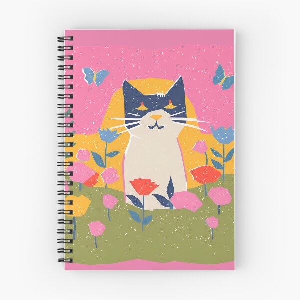 Item preview, Risograph Colourful Cat Pink designed and sold by Wild Blue Designs NZ.