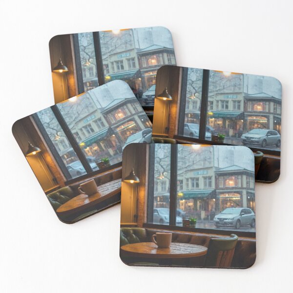 Item preview, Cafe in the Rainy City designed and sold by BlareBlare.