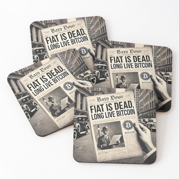 Item preview, Fiat is Dead Long Live Bitcoin Vintage Crypto Advertisement designed and sold by NoCompetition.