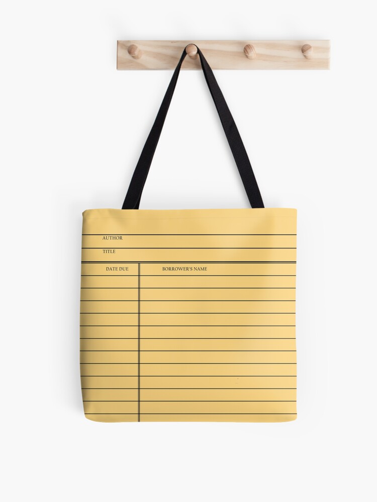 Thumbnail 1 of 2, Tote Bag, Vintage Library Card - Yellow Gold designed and sold by cozydaily.