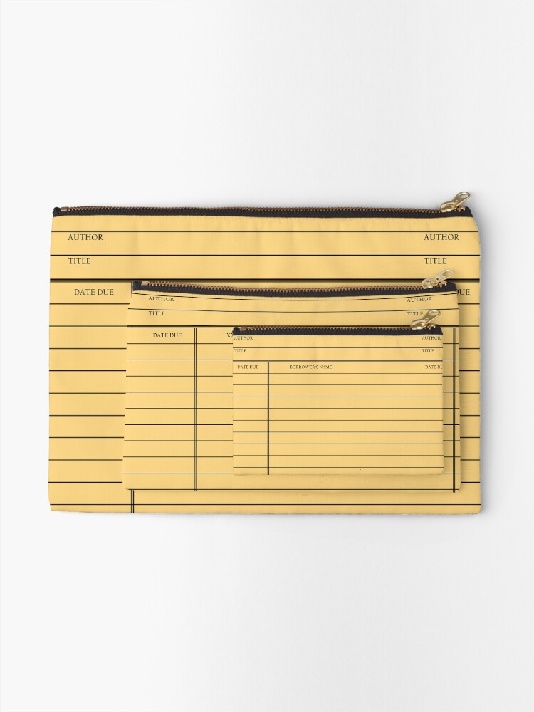 Alternate view of Vintage Library Card - Yellow Gold Zipper Pouch