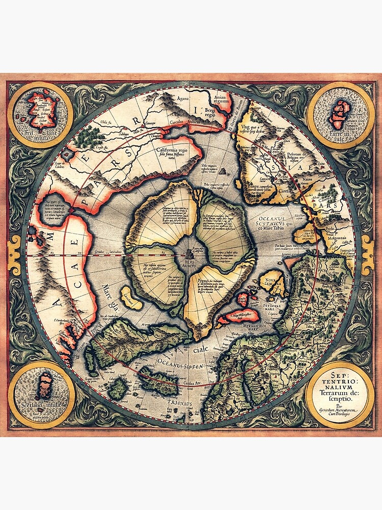 Discover 1595 Flat Earth Map Canvas
