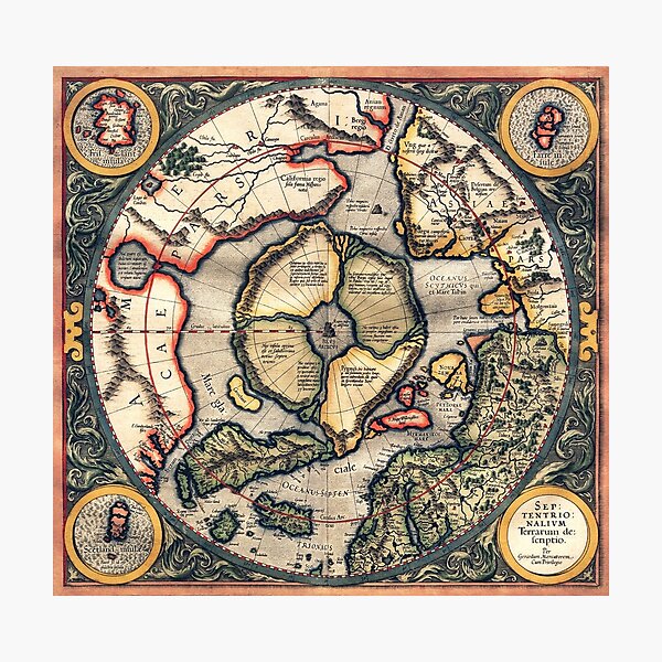 Item preview, 1595 Flat Earth Map  designed and sold by Michael Kessel.