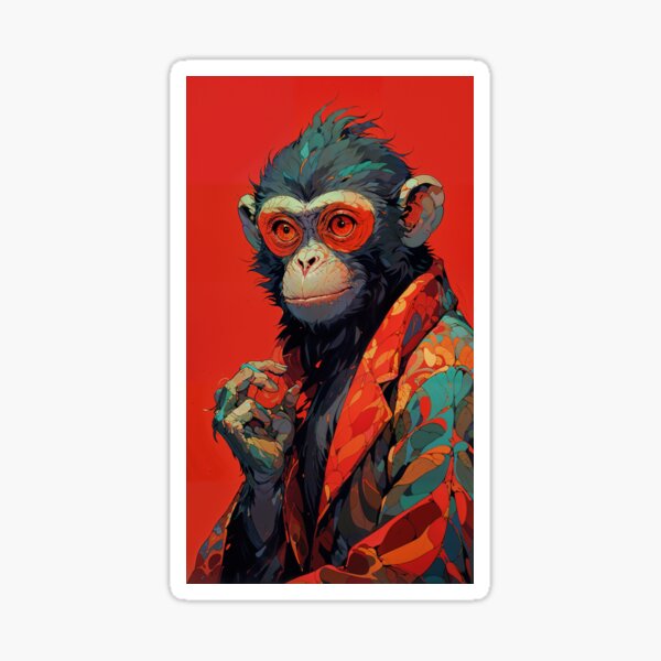 Vermillion Ape Sticker