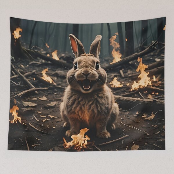 Item preview, Cute Evil Bunny Playing In Fire designed and sold by DifferentPOV.
