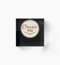 1933 Birthday Gift Vintage Classic 85th Birthday Present Acrylic Block