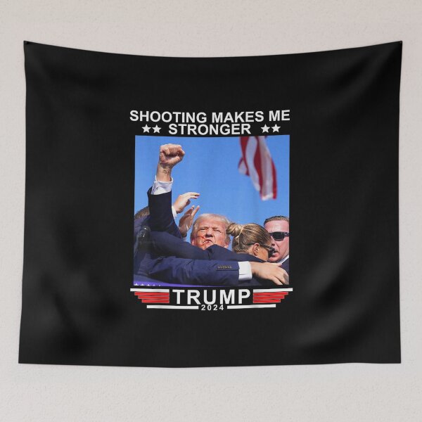 Item preview, Funny Shooting Makes Me Stronger Donald Trump 2024 T-Shirt designed and sold by Deacongarcia.