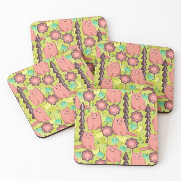 Item preview, Pink cat with a letter on a green background designed and sold by Alex  Blud.