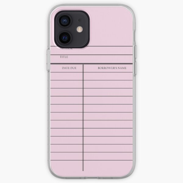 Vintage Library Card - Pink iPhone Soft Case