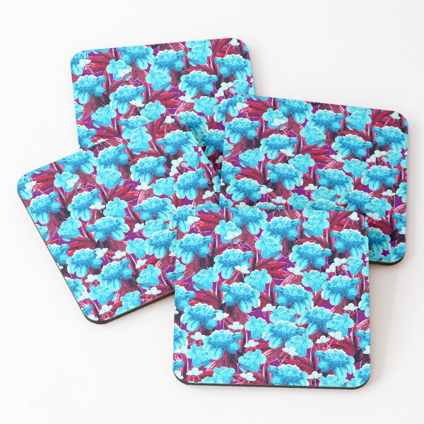 Item preview, Watercolor peonies, Light blue on purple background designed and sold by Alex  Blud.