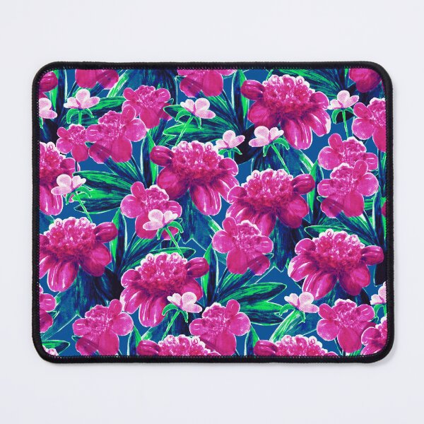 Item preview, Watercolor peonies, Pink-fuchsia on blue background designed and sold by Alex  Blud.