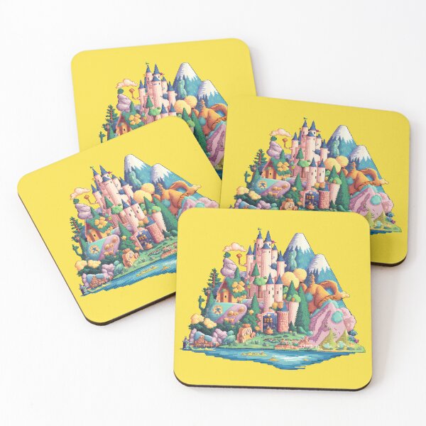 Item preview, Pastel Pixel Gaming Landscape designed and sold by Funny Vintage Stickers And T-Shirts.