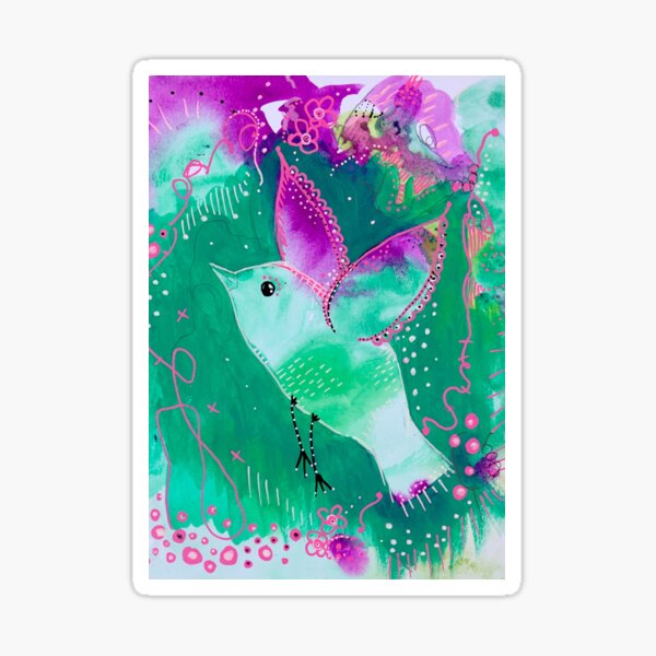 Whimsical Bird Merchandise Sticker