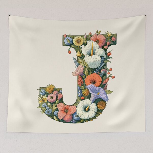 Item preview, Floral Letter J designed and sold by zzz888.