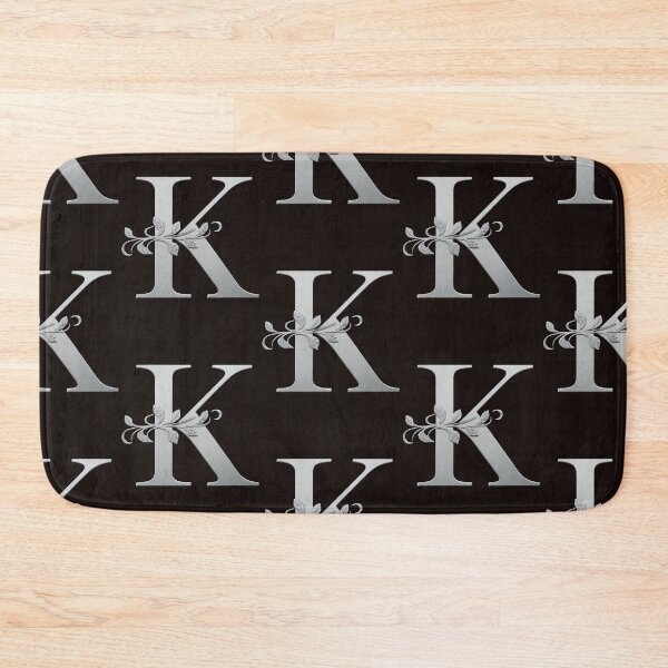 Item preview, Luxury Floral Monogram K: Elegant Grey and Silver Typography designed and sold by Fil4.