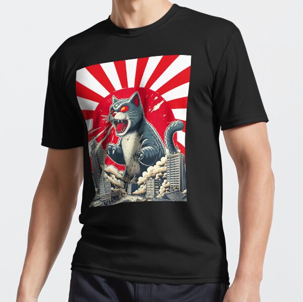 Item preview, Funny Catzilla cat japanese city  Cat Lovers T-Shirt designed and sold by UNCLEBHU.