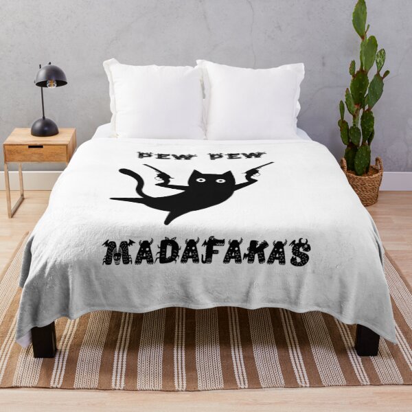 Item preview, Pew Pew Madafakas Black Cat T-Shirt designed and sold by GorinART.