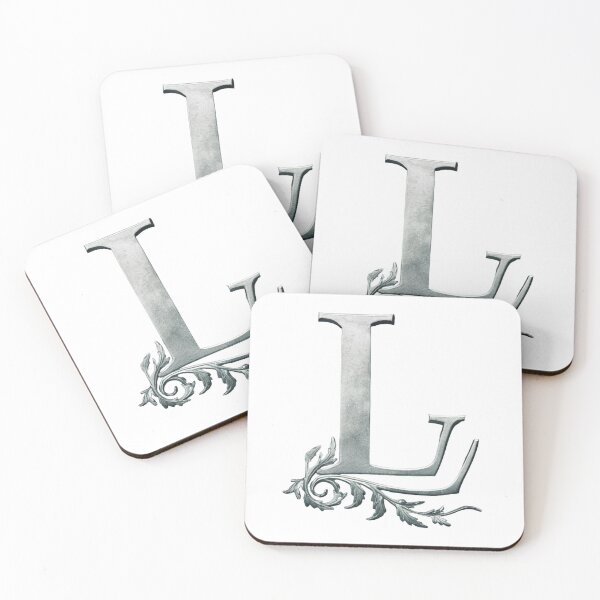 Item preview, Luxury Floral Monogram L: Elegant Grey and Silver Typography designed and sold by Fil4.