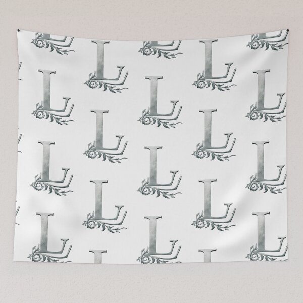 Item preview, Luxury Floral Monogram L: Elegant Grey and Silver Typography designed and sold by Fil4.