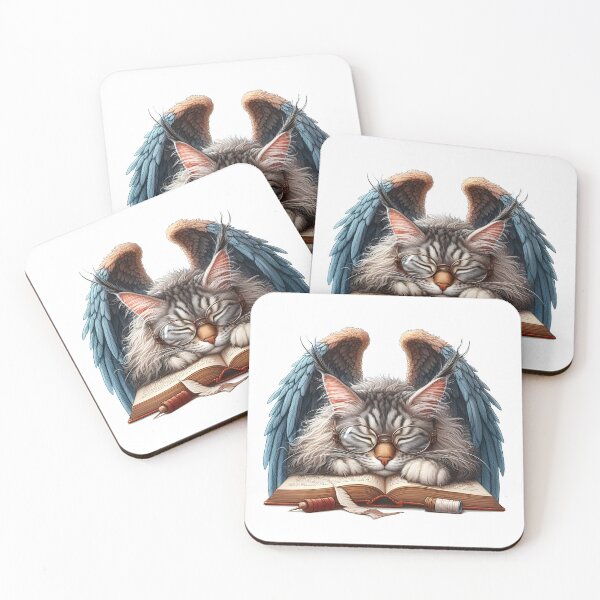 Item preview, Tired Maine Coon Cat with a Book designed and sold by daruneenok.