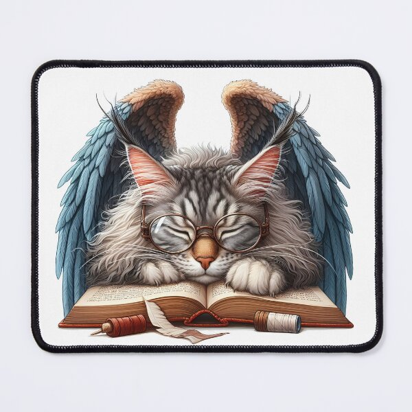 Item preview, Tired Maine Coon Cat with a Book designed and sold by daruneenok.