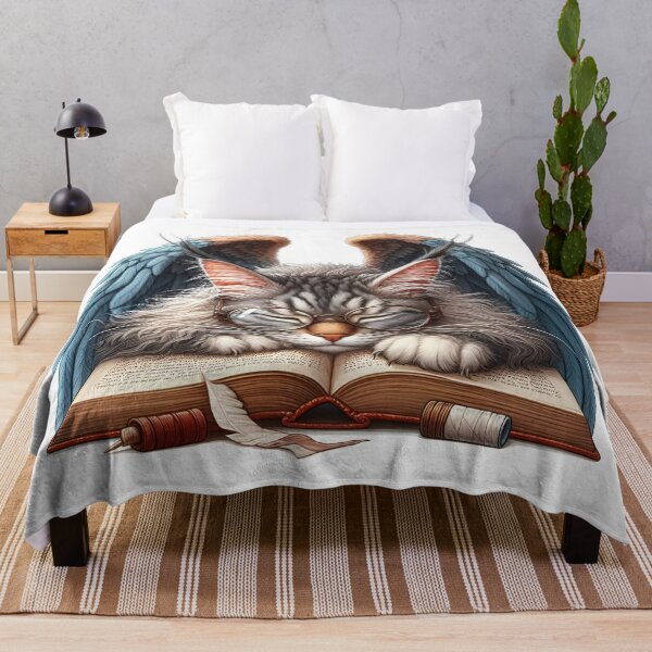 Item preview, Tired Maine Coon Cat with a Book designed and sold by daruneenok.