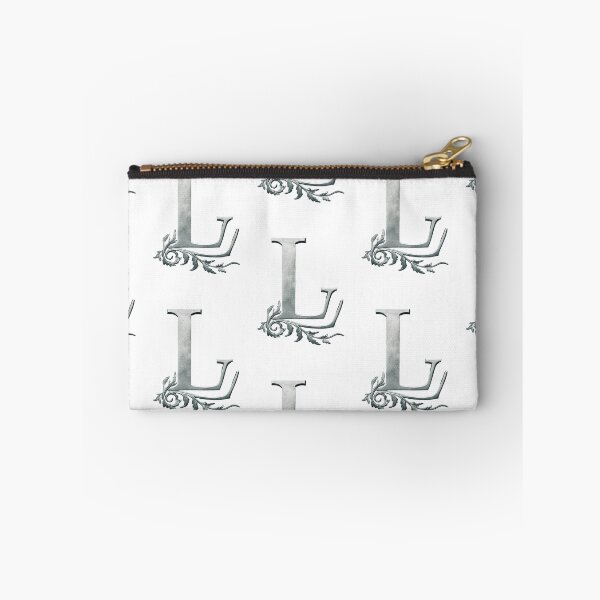 Item preview, Luxury Floral Monogram L: Elegant Grey and Silver Typography designed and sold by Fil4.