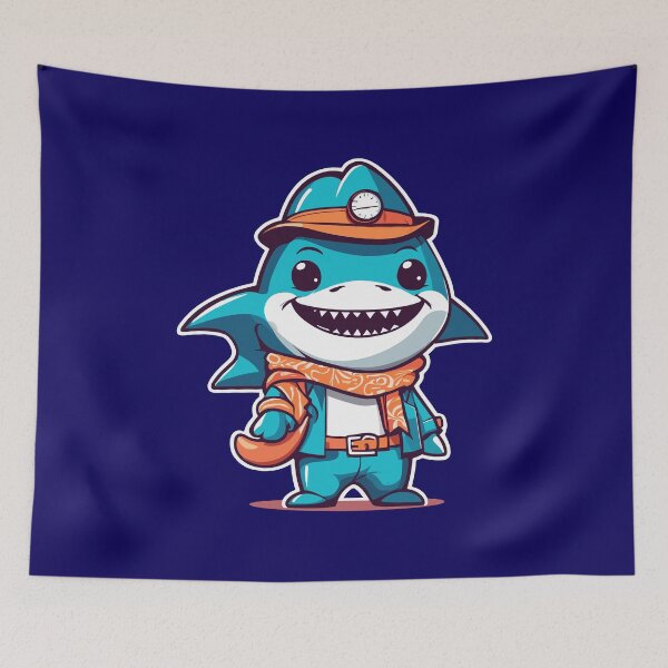 Item preview, Groovy "Cartoon Shark in 60s Outfit" Design - Dive into the Retro Vibes designed and sold by InwzaDesign.