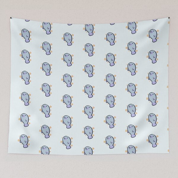 Item preview, Kawaii manatee with stars designed and sold by Artofmayara.