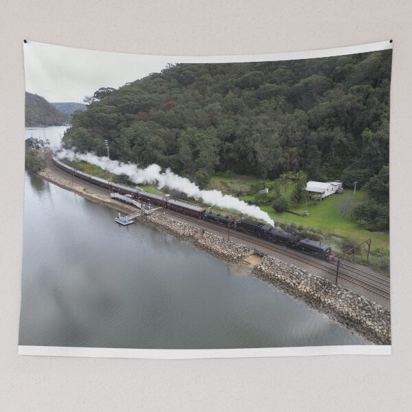 Item preview, Steam Train Along The Water designed and sold by Rail Town Productions.