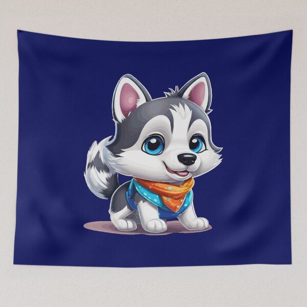 Item preview, Adorable "Cute Siberian Dog in 60s Cartoon" Design - Retro Charm Meets Cuteness designed and sold by InwzaDesign.