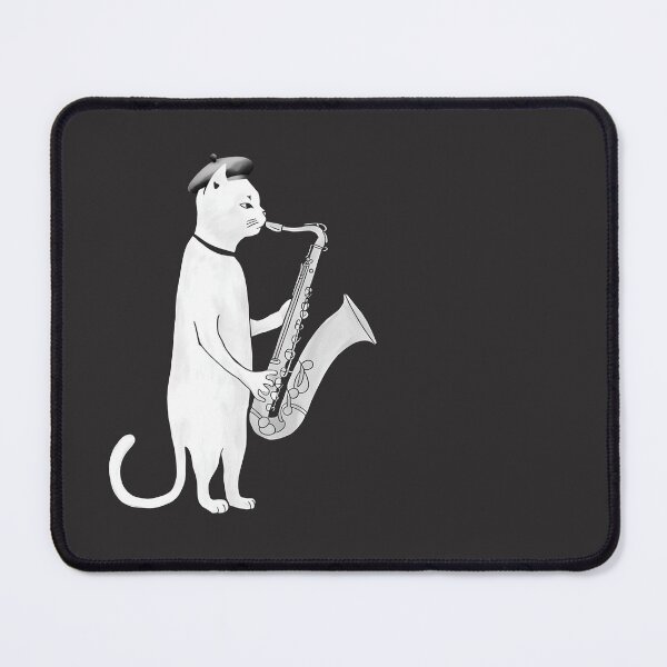 Item preview, Cat Playing Saxophone Cat Saxophonist Cat Jazz designed and sold by wowwowmeow.