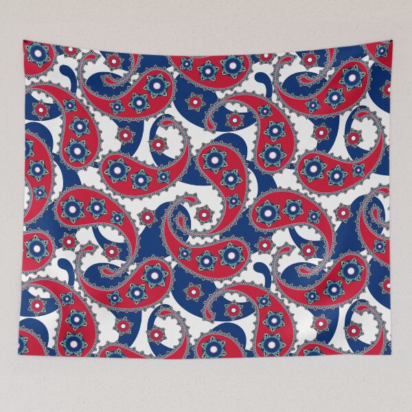 Item preview, Paisley, Red-Blue on a white background designed and sold by Alex  Blud.