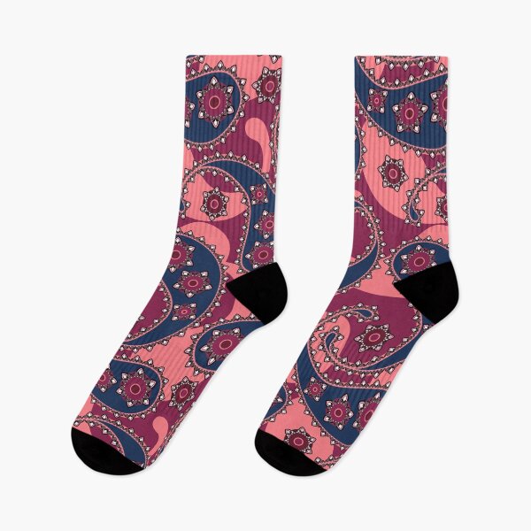 Item preview, Paisley, Burgundy-Blue on a pink background designed and sold by Alex  Blud.