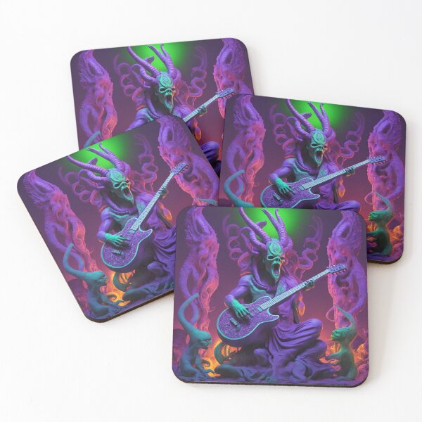 Item preview, Ancient Psychodelic Totem Demon Playing Guitar designed and sold by HuraganShop.
