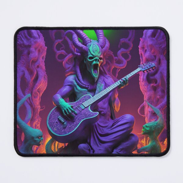 Item preview, Ancient Psychodelic Totem Demon Playing Guitar designed and sold by HuraganShop.