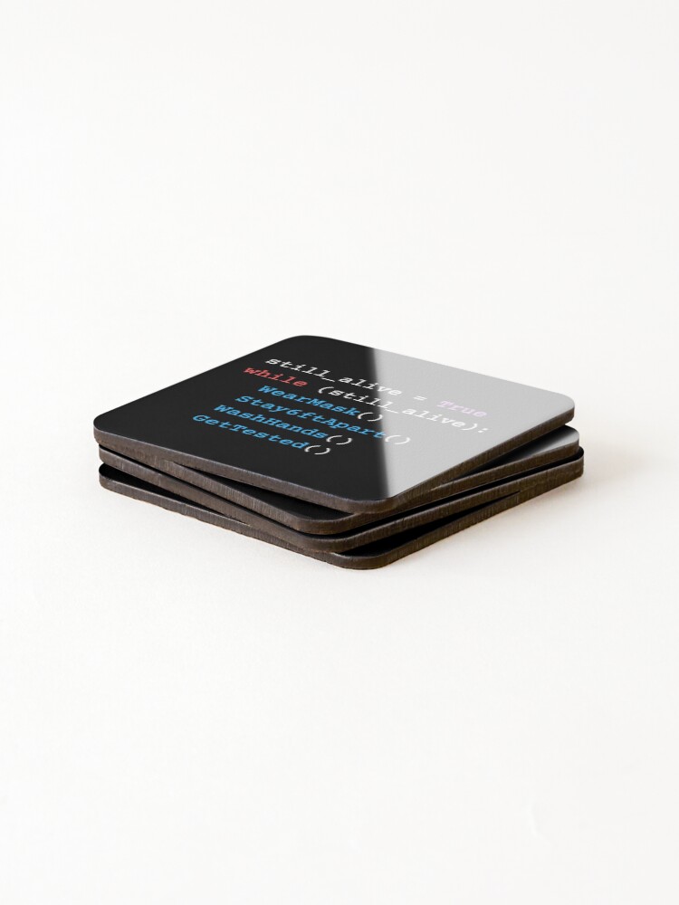 Thumbnail 4 of 5, Coasters (Set of 4), Python Programming - Year 2020 - Still Alive Code designed and sold by farhanhafeez.