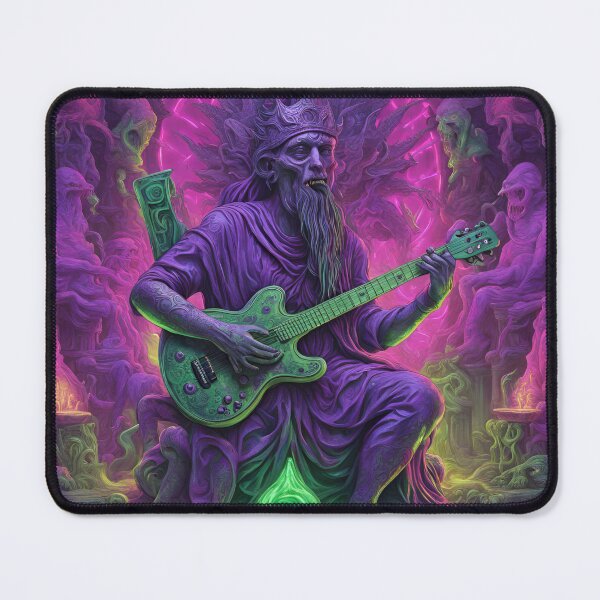 Item preview, Ancient Psychodelic Totem Voodoo Demon Playing Guitar designed and sold by HuraganShop.