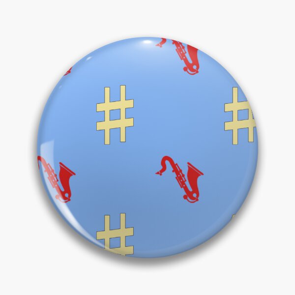 Item preview, Musical Mosaic Red Saxes Yellow Sharps on Blue designed and sold by youme63.